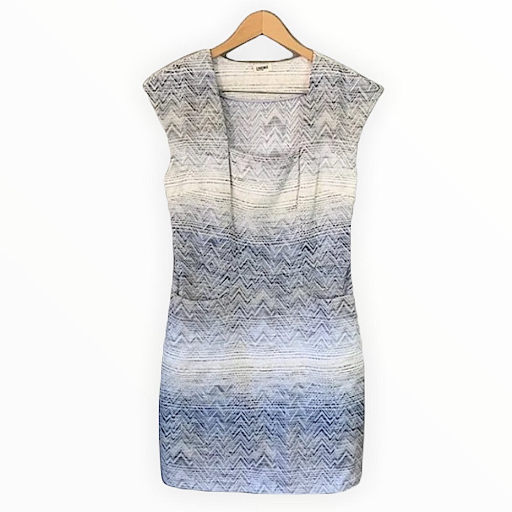 Zigzag Jacquard Chevron Ombré Dress
